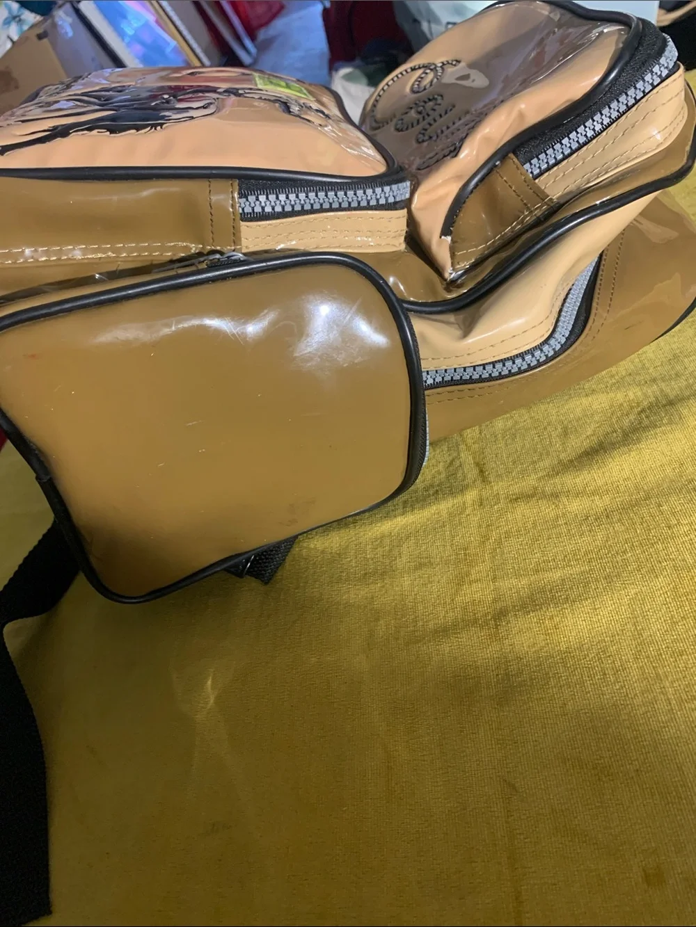 Western Chief Kids Cowboy Backpack in Tan & Black with Neon Accent